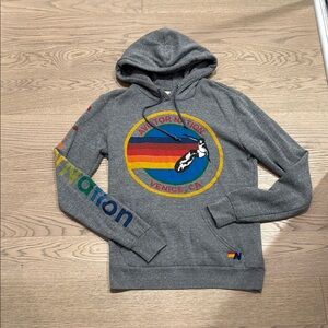 Women’s Aviator Nation Gray Sweatshirt with Retro Logo, size small